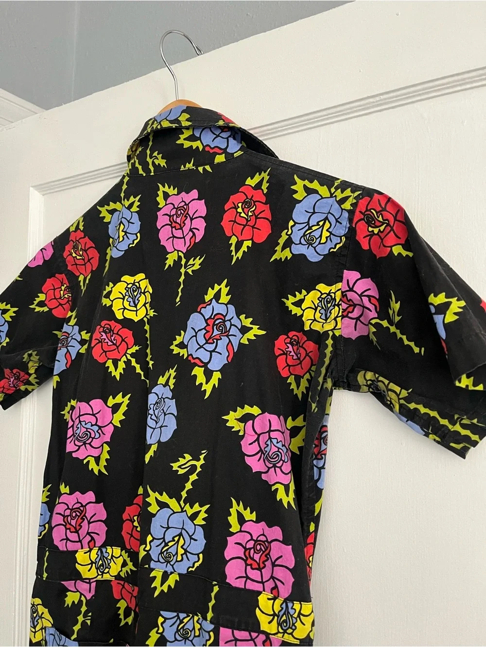 Nooworks Black Floral Jumpsuit with Pink, Blue & Yellow Roses - Picture 9 of 9